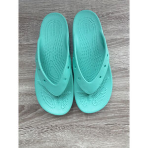 Crocs Iconic Comfort Classic Flip Flops Womens Size 10 In Green New Without Tags